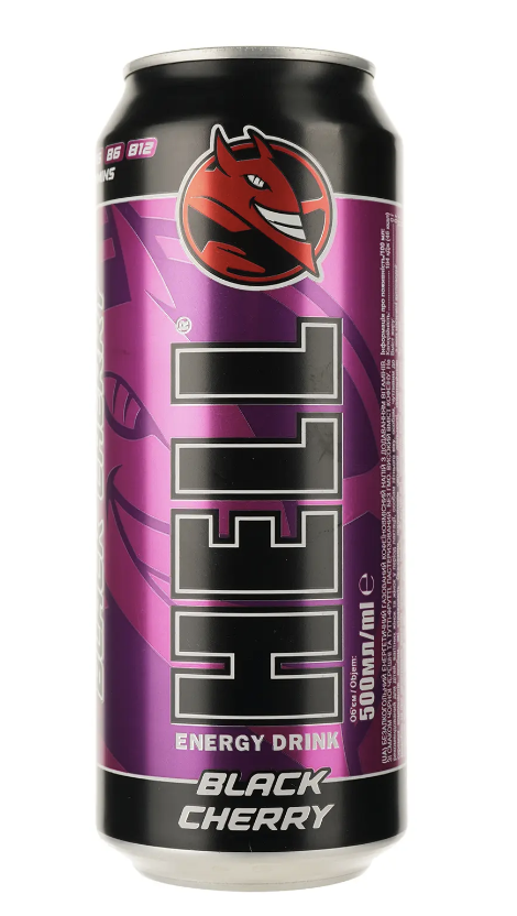 Енергетичний б/а напій Hell Black Cherry 0.5 л з/б